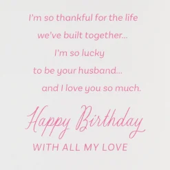 Thankful for the Life We've Built Together Birthday Card for Wife