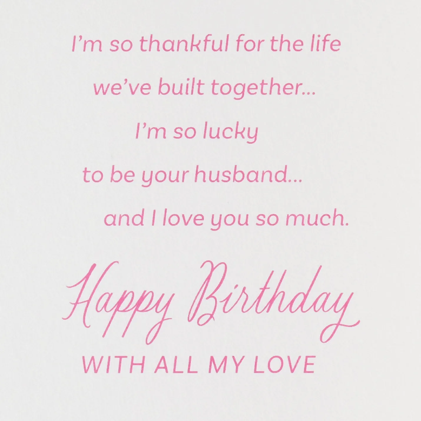 Thankful for the Life We've Built Together Birthday Card for Wife