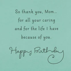 Thanks for a Lifetime of Love Birthday Card for Mom