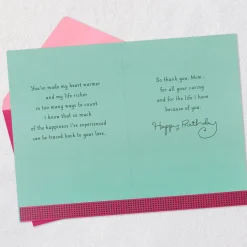 Thanks for a Lifetime of Love Birthday Card for Mom