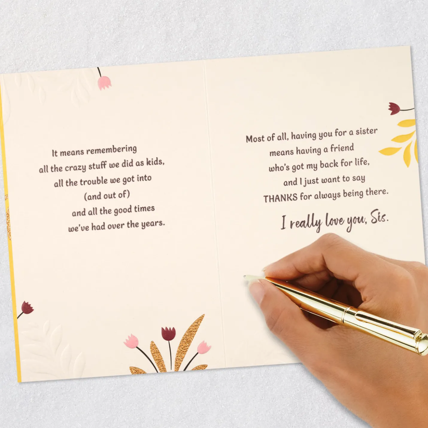Thanks for Always Being There Card for Sister