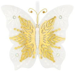 10th Anniversary Brilliant Butterflies Porcelain and Metal Ornament