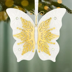 10th Anniversary Brilliant Butterflies Porcelain and Metal Ornament