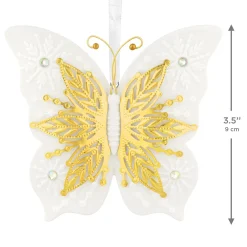 10th Anniversary Brilliant Butterflies Porcelain and Metal Ornament