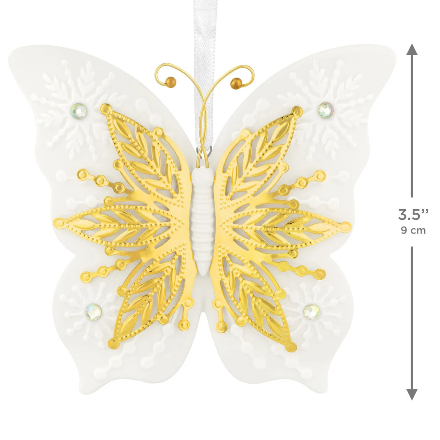 10th Anniversary Brilliant Butterflies Porcelain and Metal Ornament