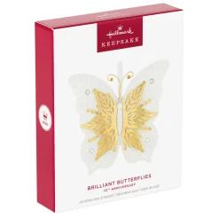 10th Anniversary Brilliant Butterflies Porcelain and Metal Ornament
