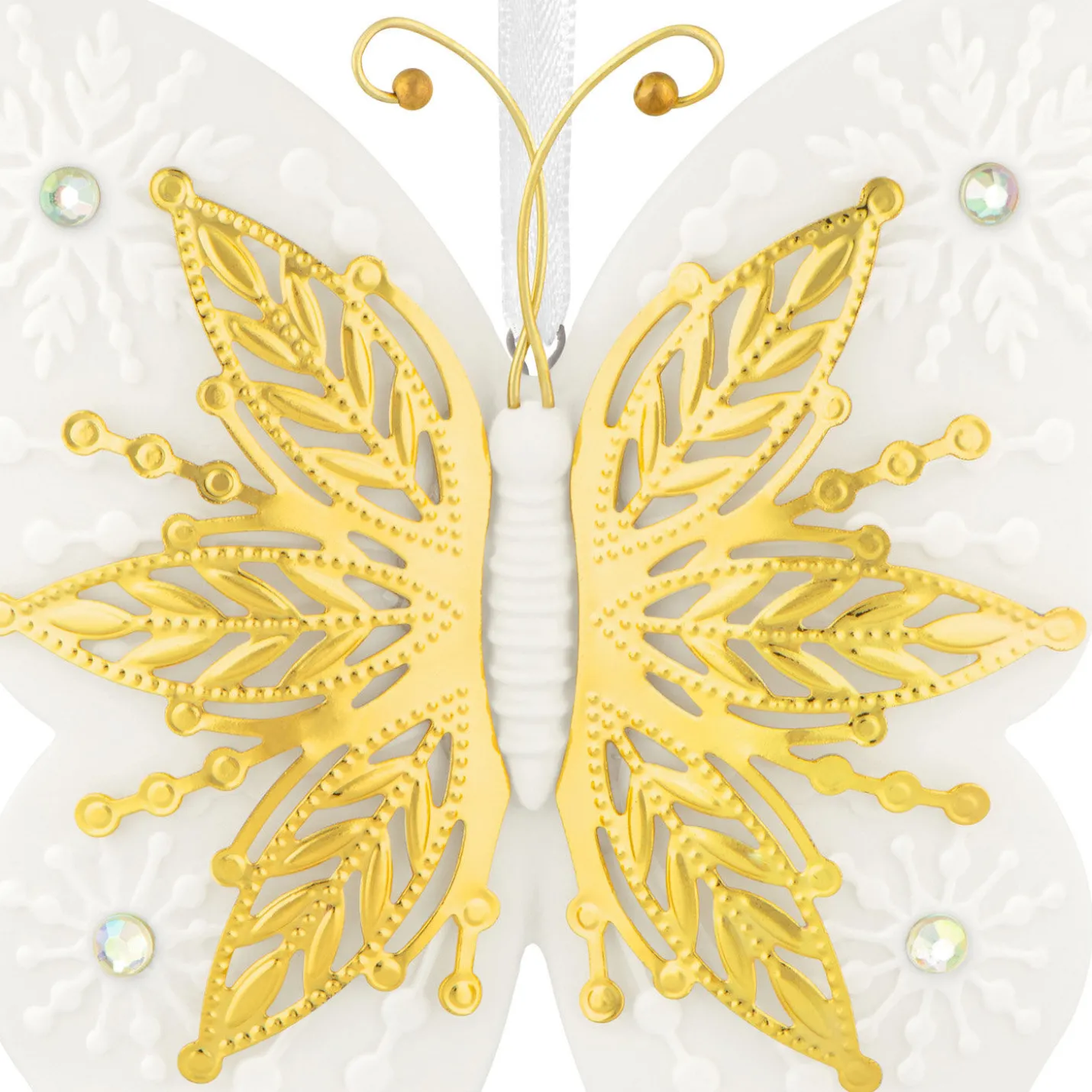 10th Anniversary Brilliant Butterflies Porcelain and Metal Ornament