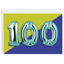 100th Balloons Custom Birthday Card