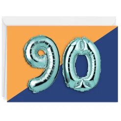 90th Balloons Custom Birthday Card