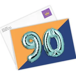 90th Balloons Custom Birthday Card