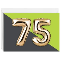75th Balloons Custom Birthday Card