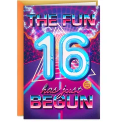 The Fun Has Begun Musical Light-Up 16th Birthday Card
