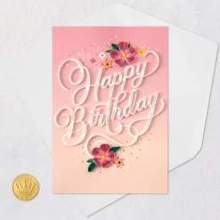 The Loveliest Reason to Celebrate Quilled Paper Handmade Birthday Card