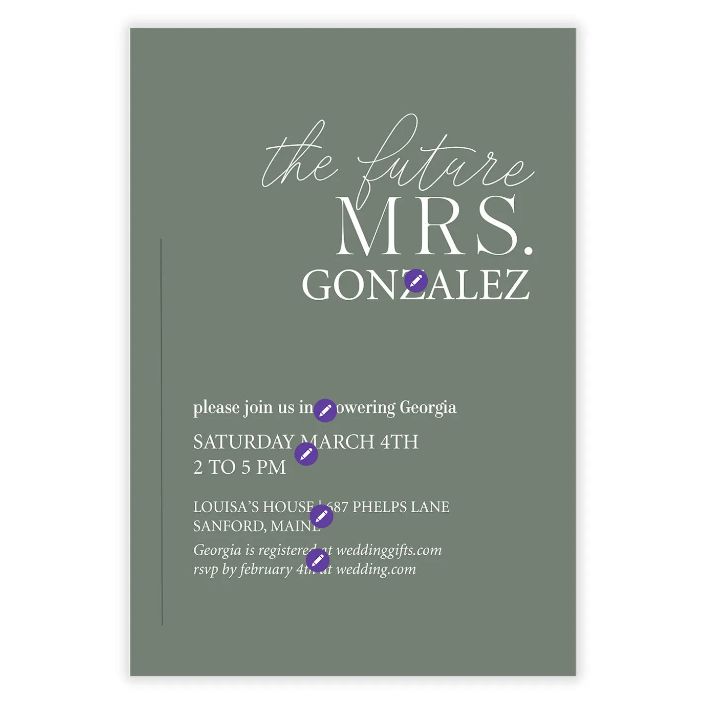 The Future Mrs. Flat Bridal Shower Invitation