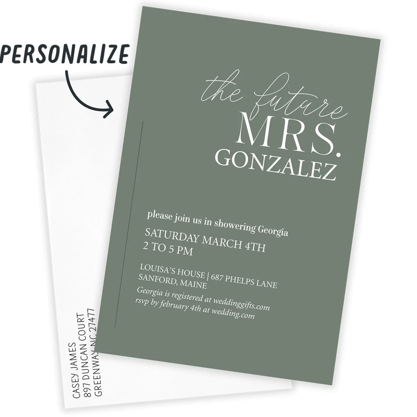 The Future Mrs. Flat Bridal Shower Invitation