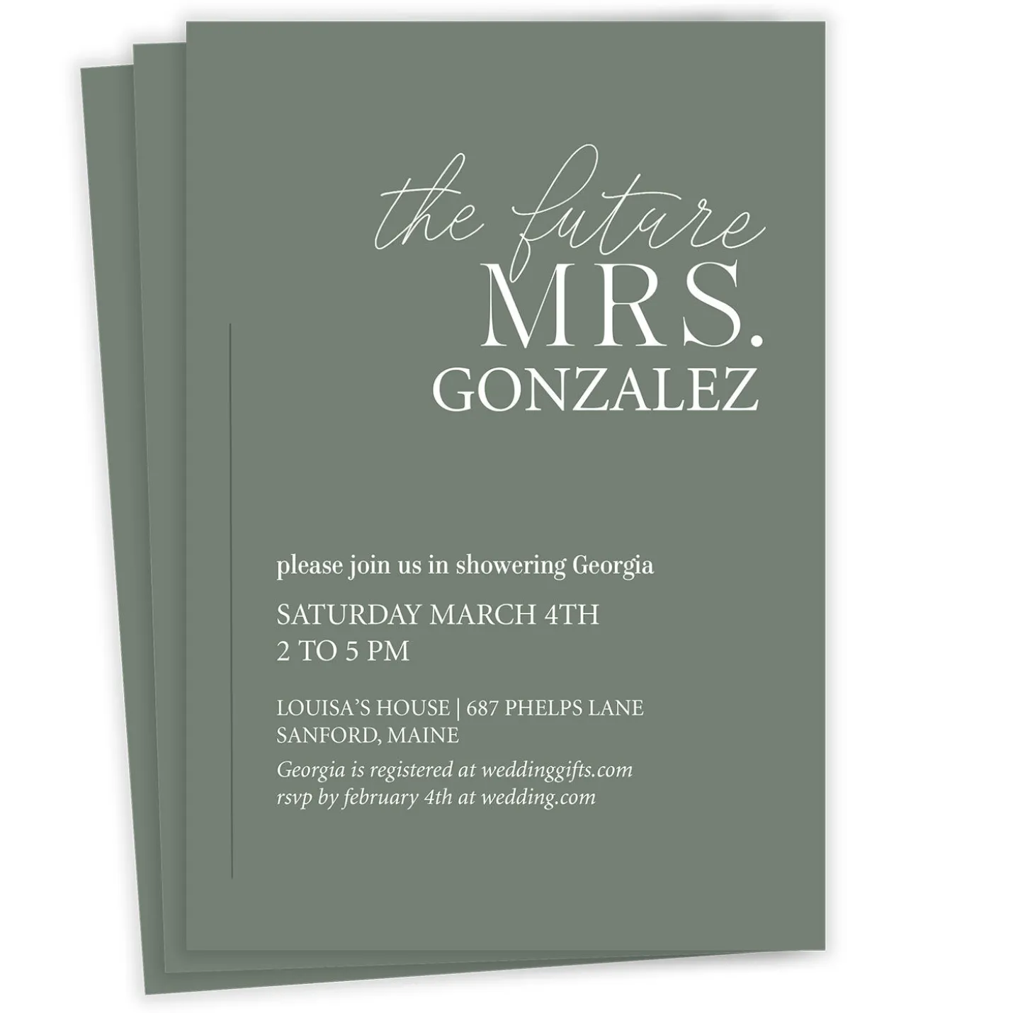 The Future Mrs. Flat Bridal Shower Invitation