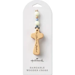 The Lord Is My Shepherd Wooden Cross on Beaded Cord