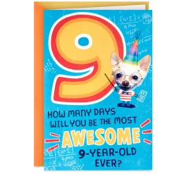 The Most Awesome 9th Birthday Card