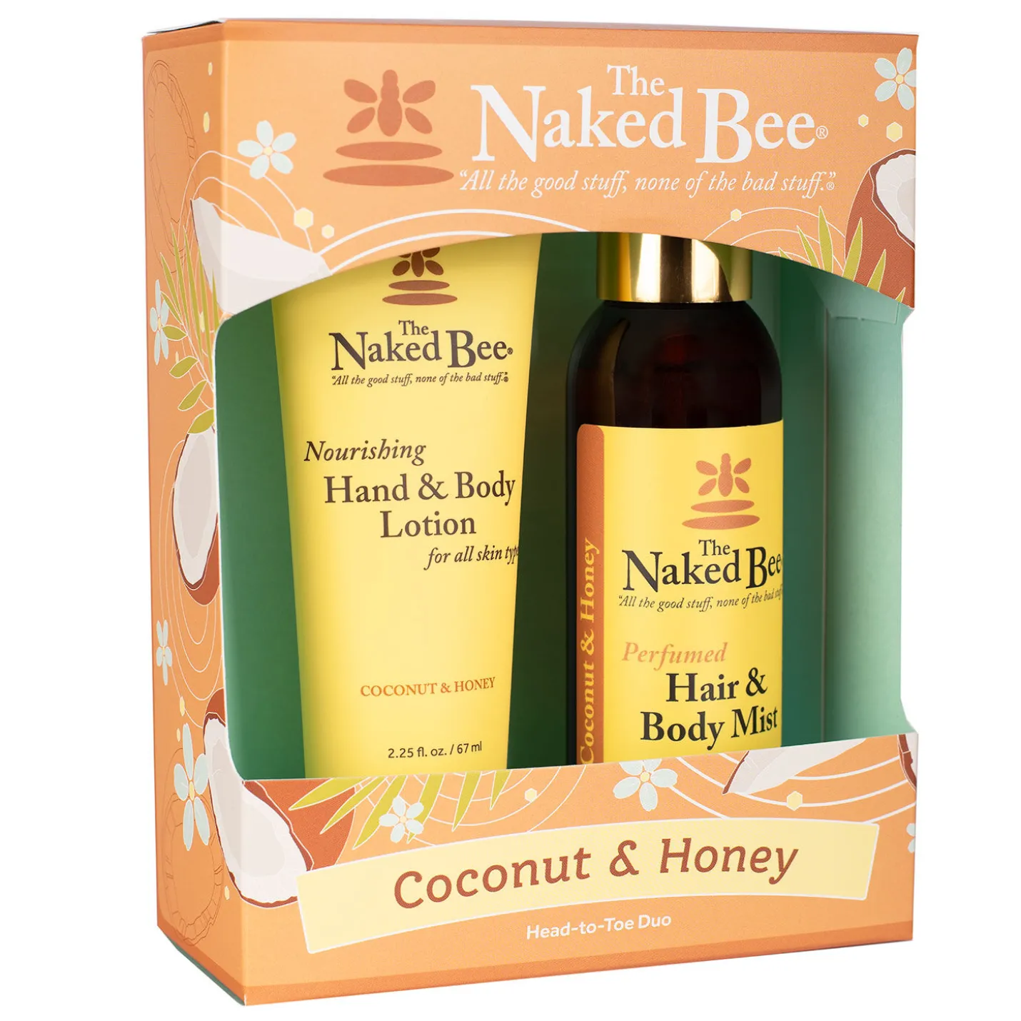 The Naked Bee Coconut and Honey Head-to-Toe Duo Gift Set