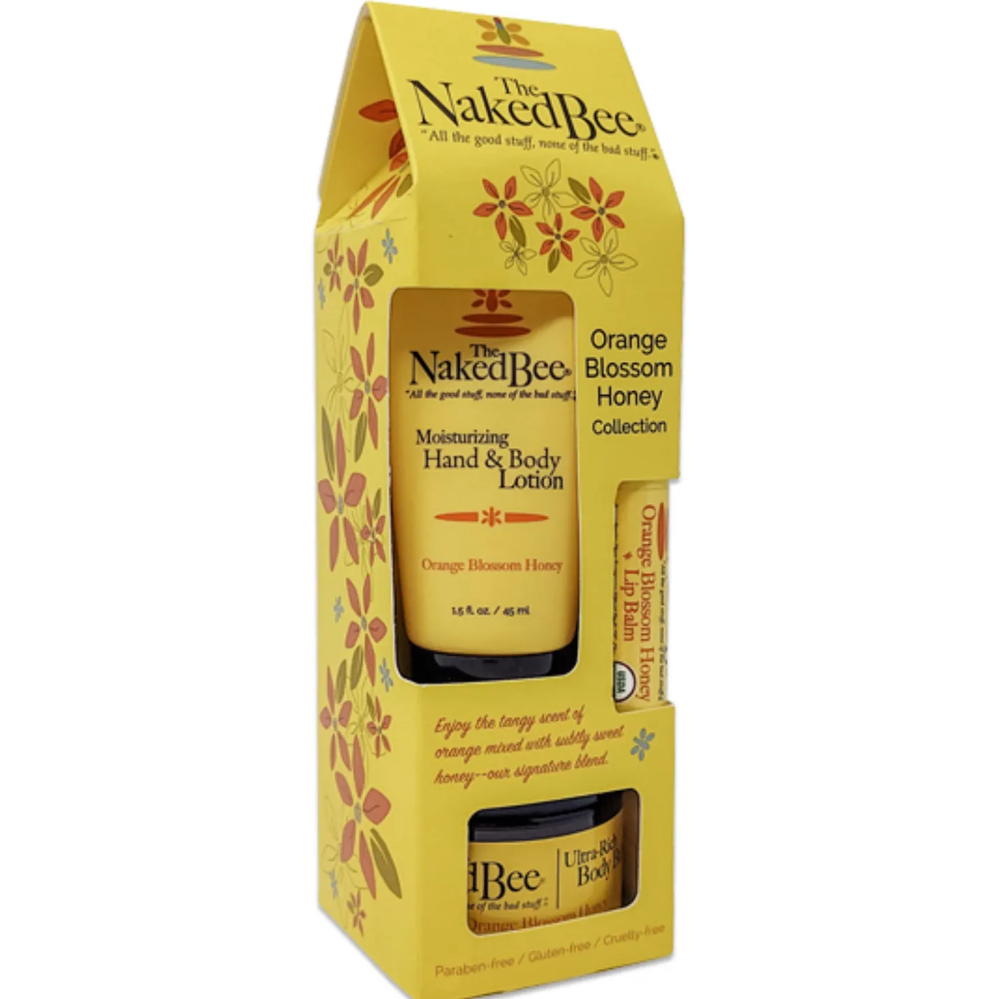 The Naked Bee Orange Blossom Honey Hand and Body Care, Set of 3