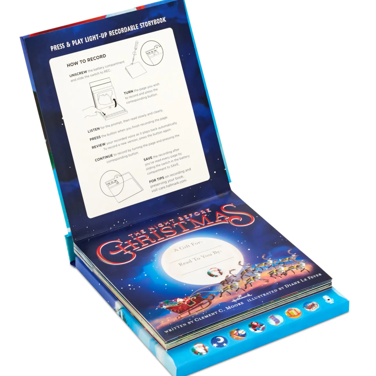The Night Before Christmas Recordable Lighted Pop-Up Book