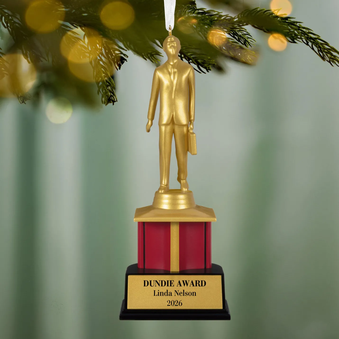 The Office Dundie Award Personalized Ornament, Custom Text
