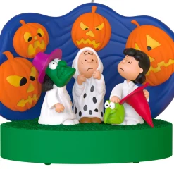 The Peanuts® Gang 60th Anniversary Spooked Trick-or-Treaters Ornament With Light and Sound