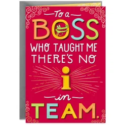 There's No "I" in Team Funny Boss's Day Card