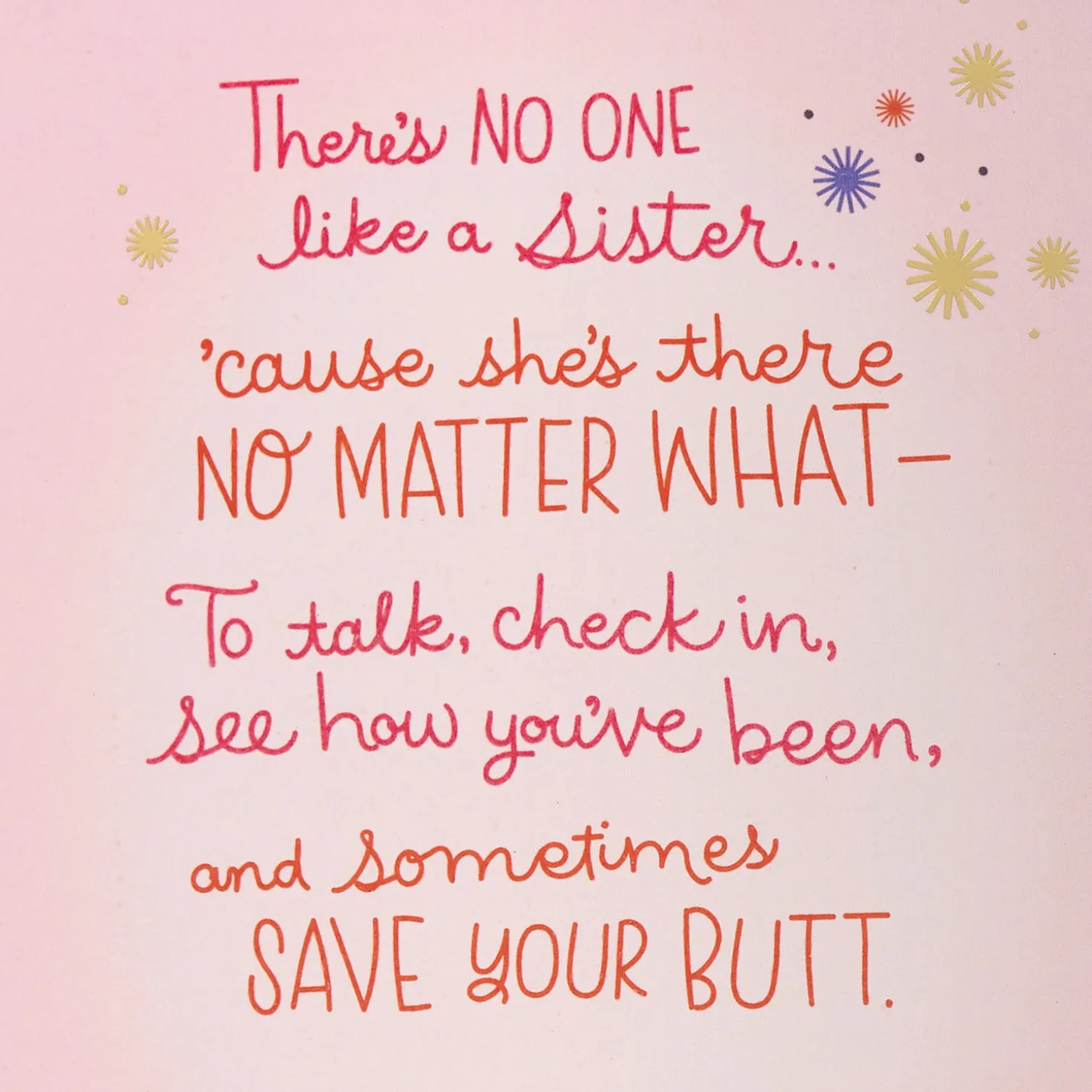 There's No One Like a Sister Birthday Card