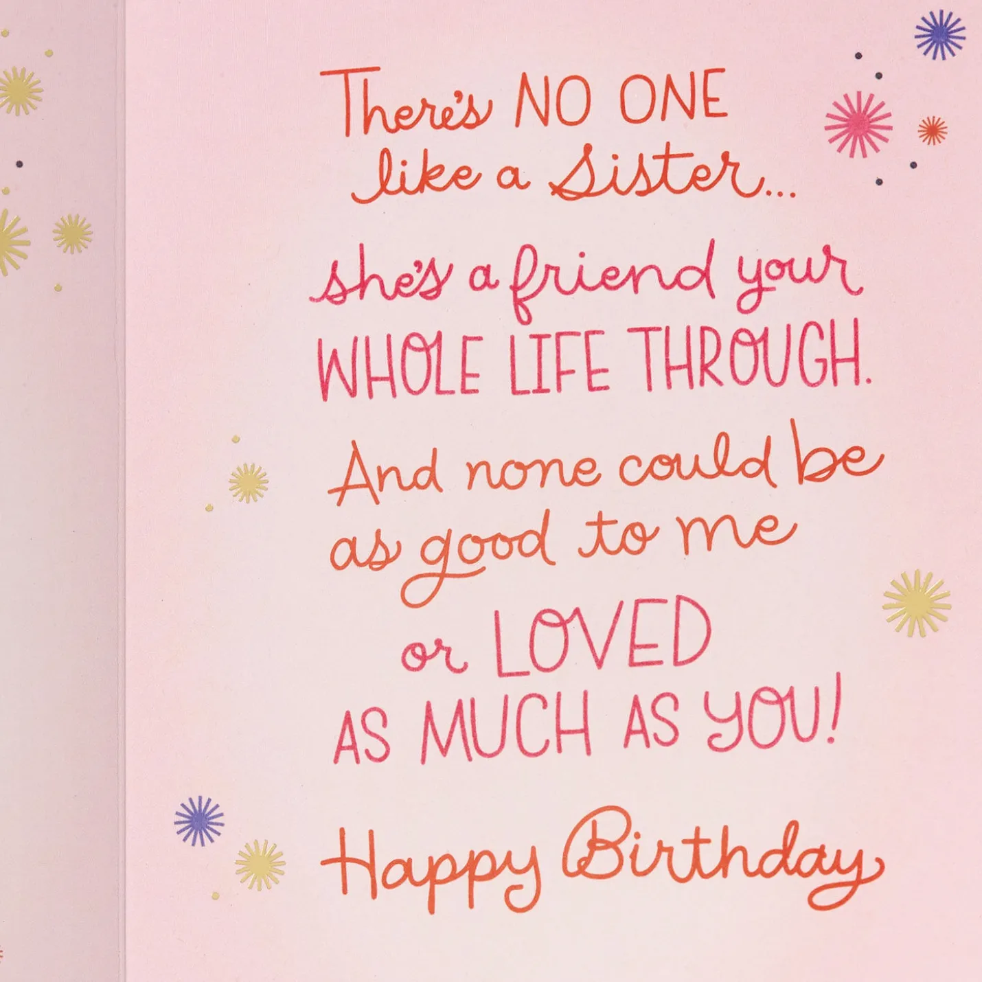 There's No One Like a Sister Birthday Card