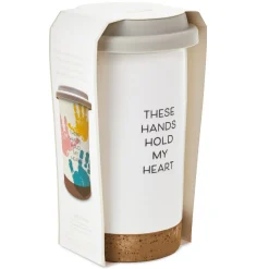 These Hands Hold My Heart Ceramic Travel Mug, 12.5 oz.