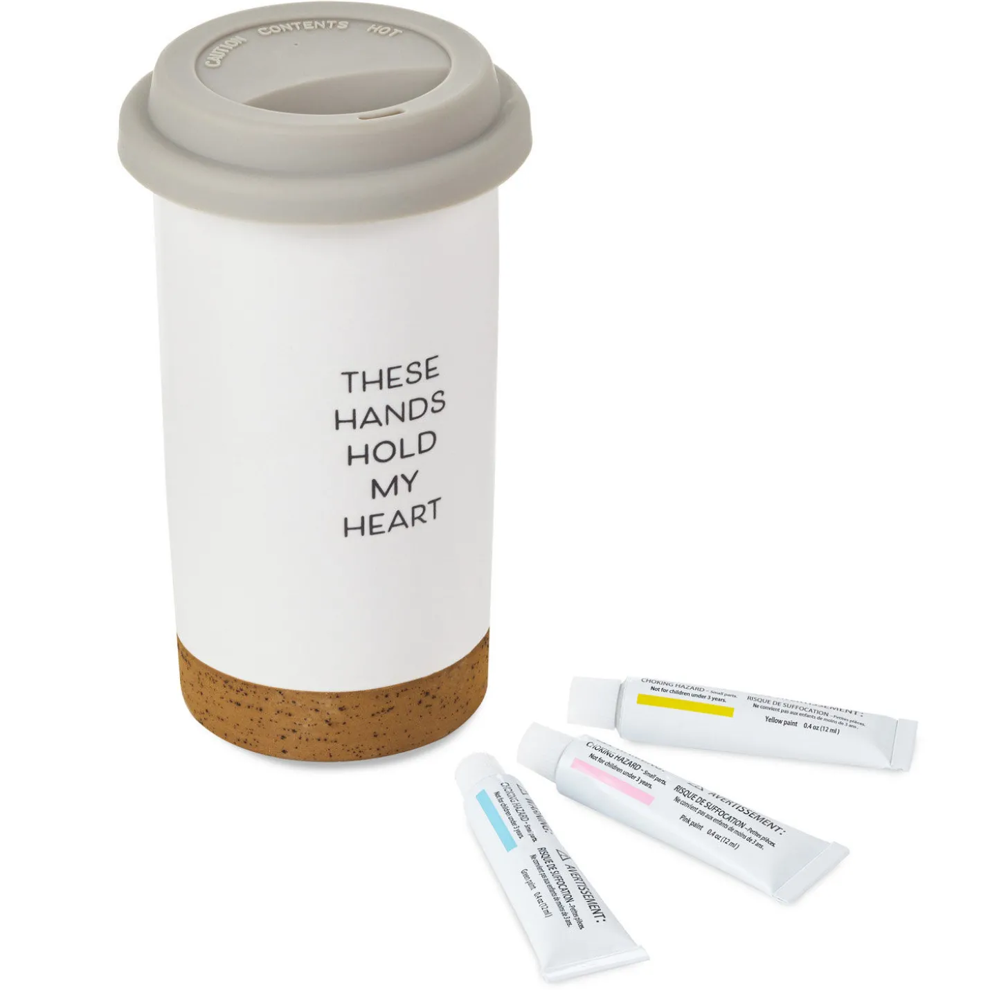 These Hands Hold My Heart Ceramic Travel Mug, 12.5 oz.
