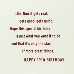 The Start of Something Big 19th Birthday Card