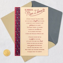 The Wonderful Man I Love Birthday Card
