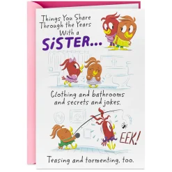 Things We Share Funny Pop-Up Birthday Card for Sister