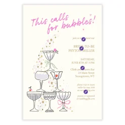 This Calls for Bubbles Flat Wedding Shower Invitation