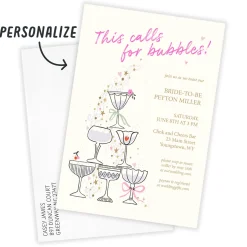 This Calls for Bubbles Flat Wedding Shower Invitation