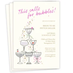 This Calls for Bubbles Flat Wedding Shower Invitation