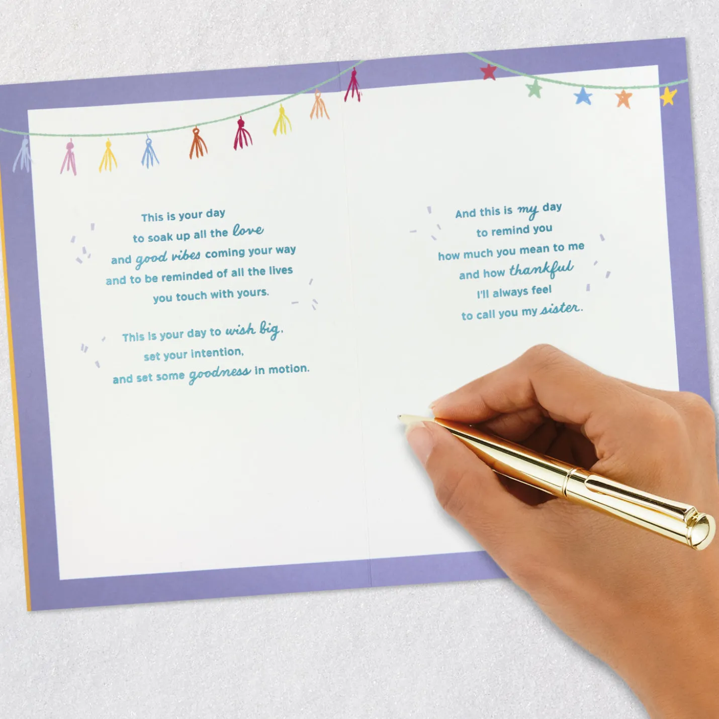 This Is Your Day Heart Balloon Confetti Shaker Birthday Card for Sister