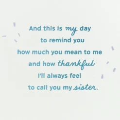 This Is Your Day Heart Balloon Confetti Shaker Birthday Card for Sister