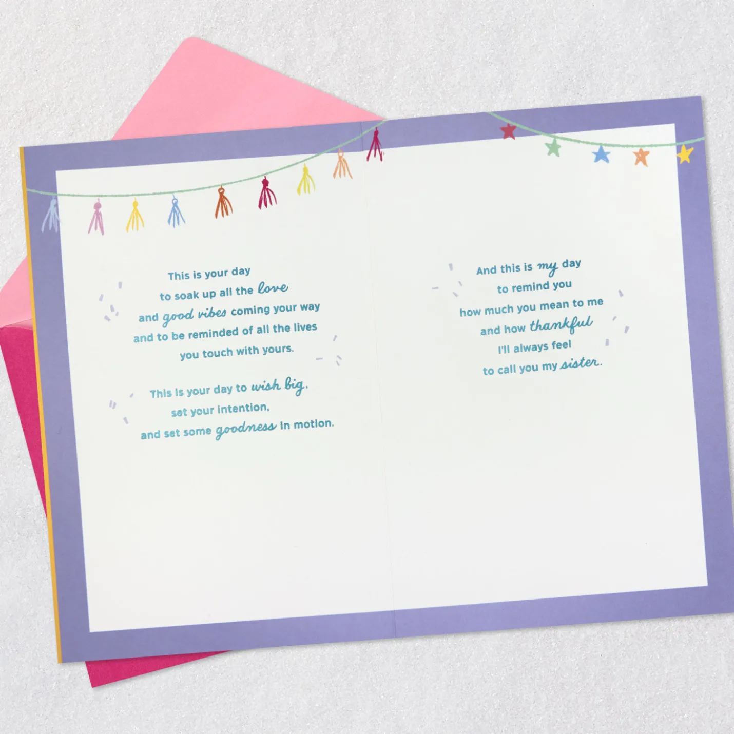 This Is Your Day Heart Balloon Confetti Shaker Birthday Card for Sister