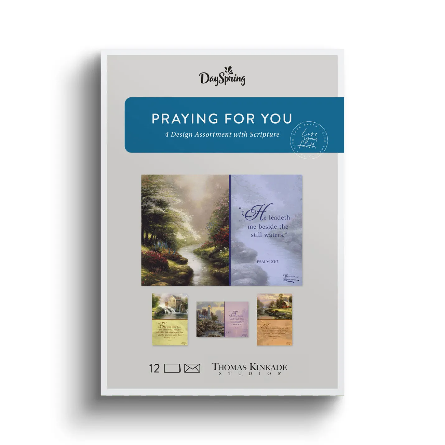 Thomas Kinkade Assorted Religious Praying for You Cards, Box of 12