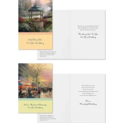 Thomas Kinkade God's Blessings Assorted Religious Birthday Cards, Box of 12