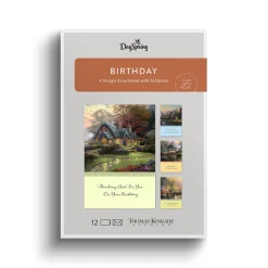Thomas Kinkade God's Blessings Assorted Religious Birthday Cards, Box of 12