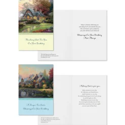 Thomas Kinkade God's Blessings Assorted Religious Birthday Cards, Box of 12