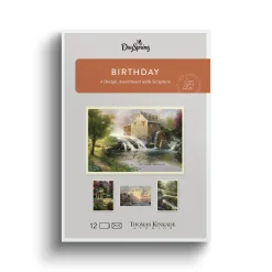 Thomas Kinkade Inspirational Assorted Religious Birthday Cards, Box of 12