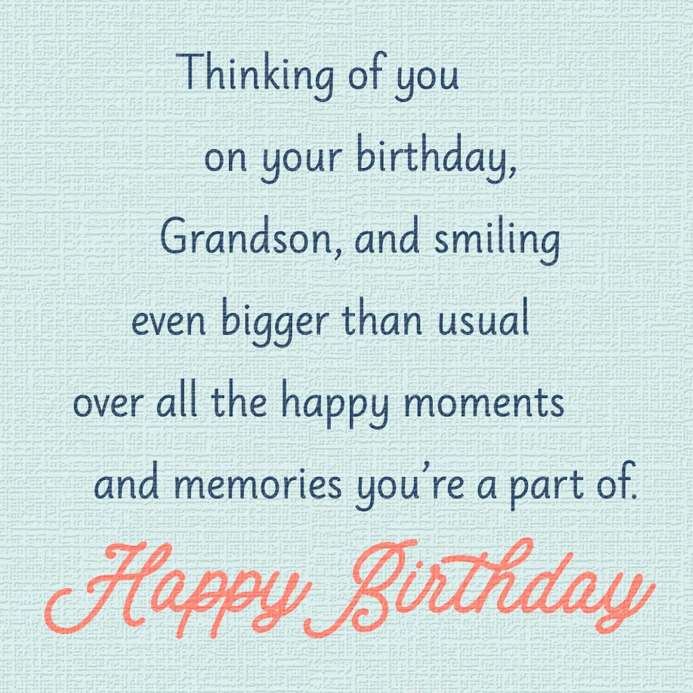 Thoughts of You Bring a Smile Birthday Card for Grandson