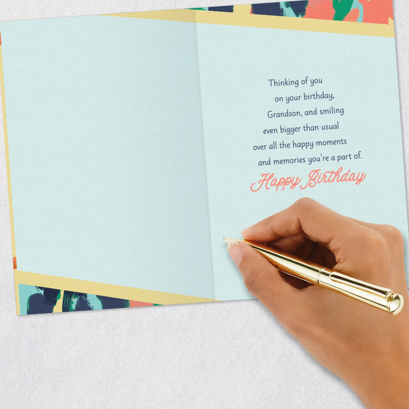 Thoughts of You Bring a Smile Birthday Card for Grandson