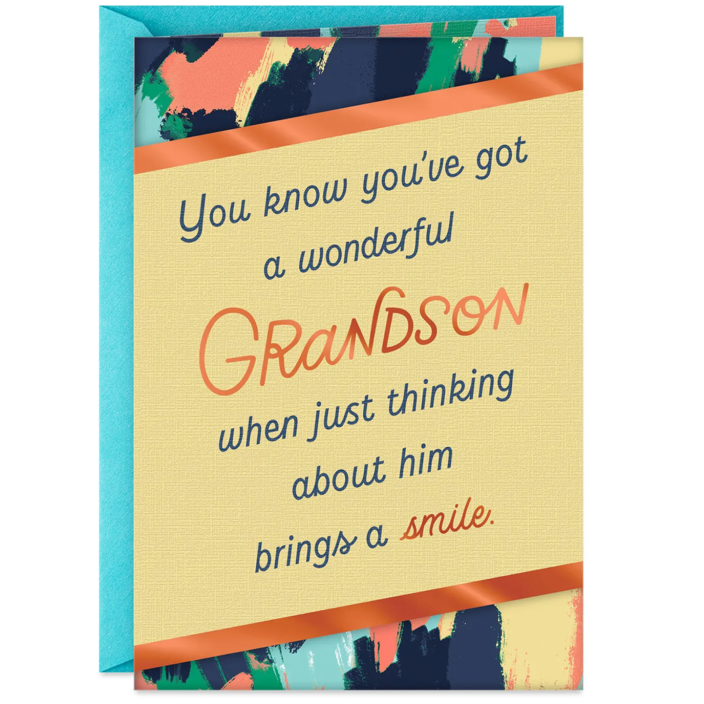 Thoughts of You Bring a Smile Birthday Card for Grandson