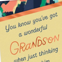 Thoughts of You Bring a Smile Birthday Card for Grandson